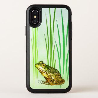 Cute Green Frog OtterBox iPhone X Case
