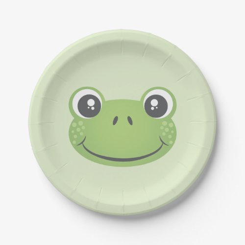 Cute Green Frog  Paper Plate