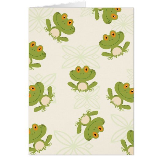 Cute Green Frog Pattern Cards (Front)