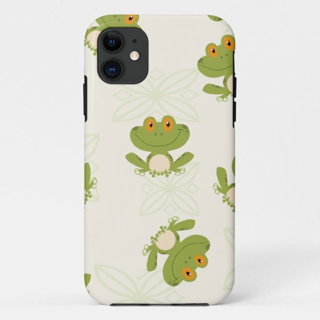 Cute Green Frog Pattern Case-Mate iPhone Case (Back)