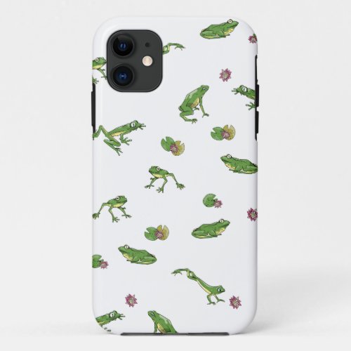 Cute green frog pattern iPhone 11 case