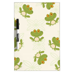 Cute Green Frog Pattern Dry-Erase Board