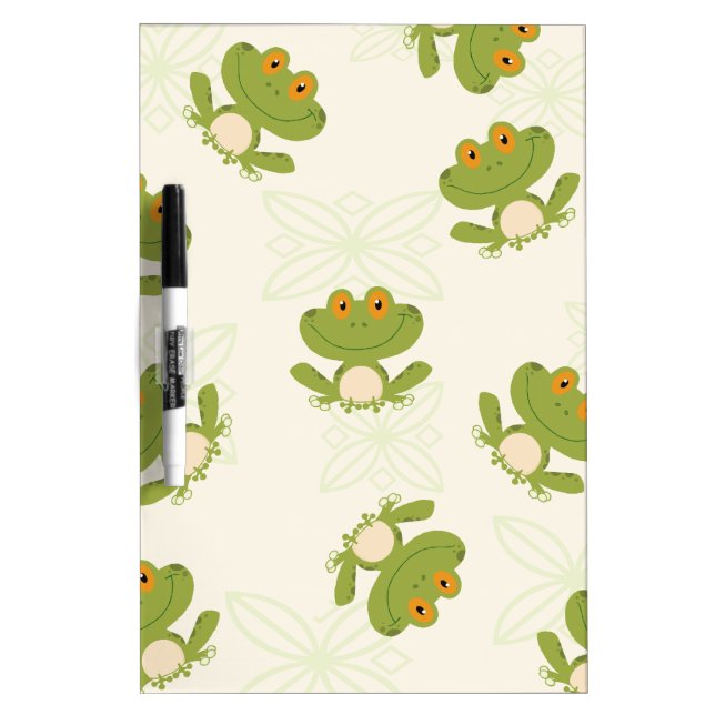 Cute Green Frog Pattern Dry-Erase Board (Front)