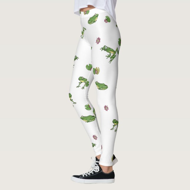 Cute green frog pattern leggings (Left)