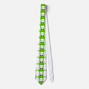 Cute Green Frog Pattern Tie