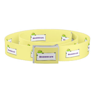 Cute green frog sign cartoon illustration belt