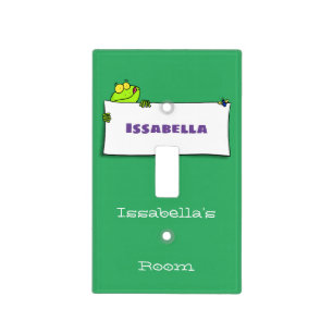 Cute green frog sign cartoon illustration light switch cover