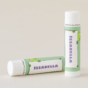 Cute green frog sign cartoon illustration lip balm