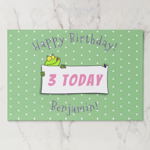 Cute green frog sign cartoon illustration paper pad