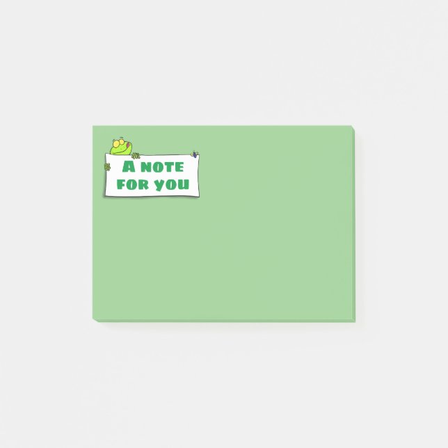 Cute green frog sign cartoon illustration post-it notes (Front)