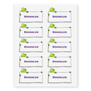 Cute green frog sign cartoon illustration temporary tattoos