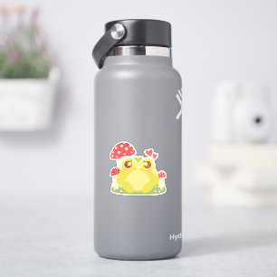 Cute Green Frog Sitting In Nature Sticker