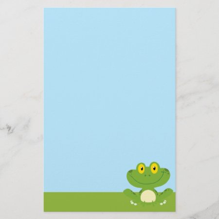 Cute Green Frog Stationery