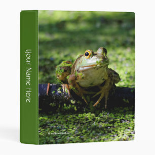 Cute Green Frog Strikes a Pose on the Hose Mini Binder