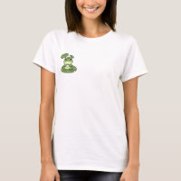 Cute Green Frog Wearing Crown Drinking Coffee
