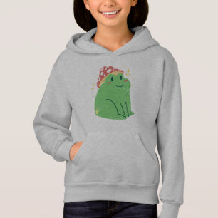 Cute Green Frog with Mushroom Hat Hoodie