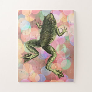 Cute Green Frog Young Child Puzzle