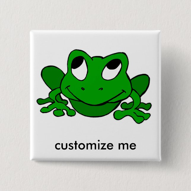 Cute Green Froggie Button (Front)