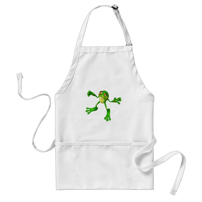 Cute Green Froggy Adult Apron (Front)