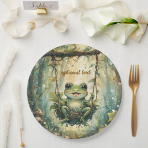 Cute Green Froggy Baby Shower Plates