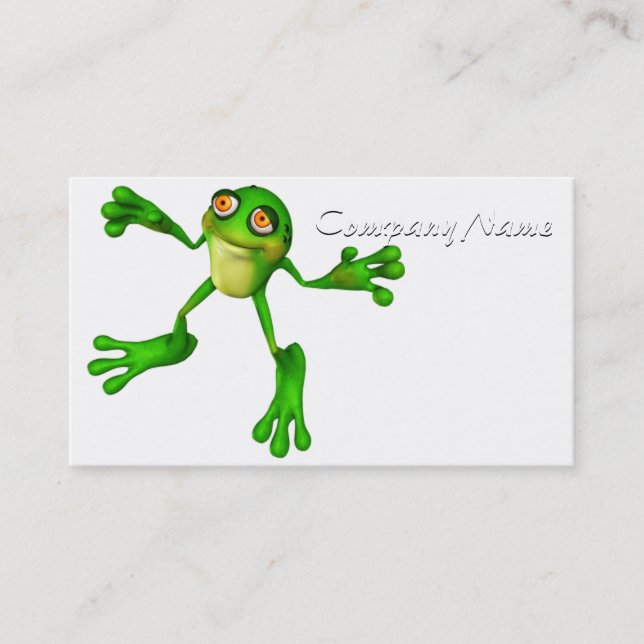 Cute Green Froggy Business Card (Front)
