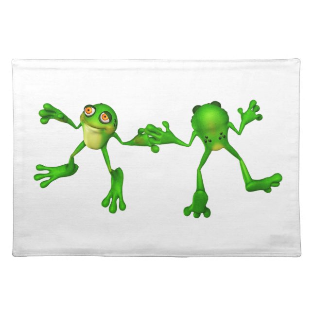 Cute Green Froggy Cloth Placemat (Front)