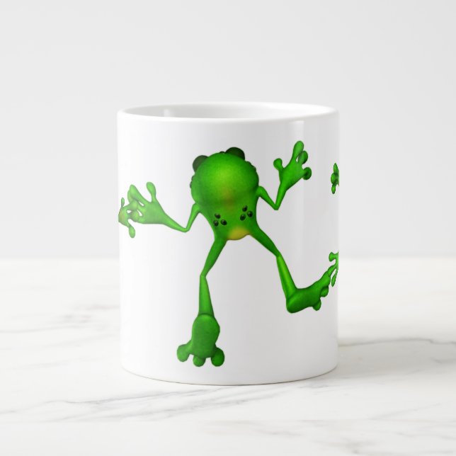 Cute Green Froggy Giant Coffee Mug (Front)