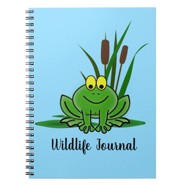 Cute Green Frogs Design Notebook Journal