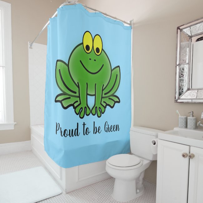 Cute Green Frogs Design Shower Curtain