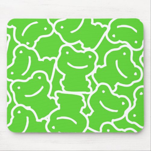 Cute Green Frogs Froggy Kids Mouse Pad