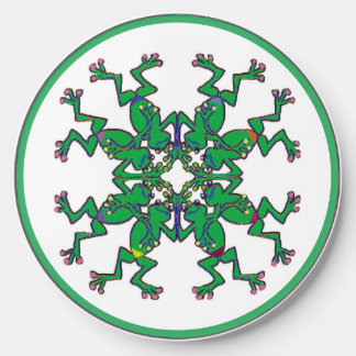 Cute green Frogs synchronized swimming pattern Wireless Charger