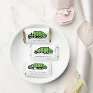 Cute Green Garbage Truck Kids Any Age Birthday Hershey's Miniatures