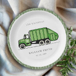 Cute Green Garbage Truck Kids Any Age Birthday Paper Plates<br><div class="desc">A Fun Cute Boys GARBAGE TRUCK THEME BIRTHDAY Collection.- it's an Elegant Simple Minimal sketchy Illustration of green garbage recycle truck,  perfect for your little ones birthday party. It’s very easy to customize,  with your personal details. If you need any other matching product or customization,  kindly message via Zazzle.</div>