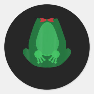 Cute Green Garden Frog Sitting Up Cosplay Classic Round Sticker