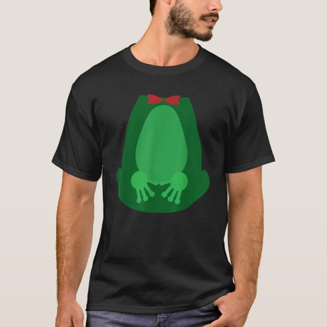Cute Green Garden Frog Sitting Up Cosplay Hallowee T-Shirt (Front)