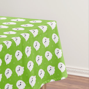 Cute Green Ghost Pattern – Halloween Design Tablecloth
