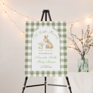 Cute Green Gingham Bunny Spring Easter Baby Shower Foam Board