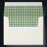 Cute Green Gingham Plaid Christmas Matching Envelope<br><div class="desc">Cute Green Gingham Plaid Custom Christmas Matching Envelope</div>