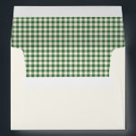 Cute Green Gingham Plaid Christmas Matching Envelope<br><div class="desc">Cute Green Gingham Plaid Custom Christmas Matching Envelope</div>
