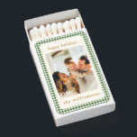Cute Green Gingham Plaid Custom Photo Christmas Matchboxes<br><div class="desc">This holiday matchbox features your family photo with green gingham border,  "happy holidays" at top and family name at bottom. Customizable with your photo and name. For holiday party favors,  hostess gifts,  fireplace décor,  or seasonal entertaining.</div>