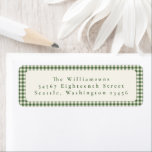 Cute Green Gingham Plaid Custom Return Address Label<br><div class="desc">Cute Green Gingham Plaid Custom Photo Christmas Return Address Labels</div>