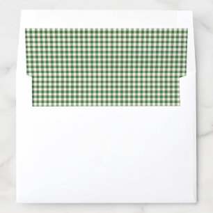 Cute Green Gingham Plaid Matching Christmas Envelope Liner