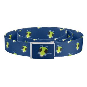 Cute green glow bug firefly cartoon illustration belt