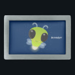 Cute green glow bug firefly cartoon illustration belt buckle<br><div class="desc">This cute green firefly glow bug is shining with happiness on a delightful evening. Drawn in fun cartoon illustration style.</div>