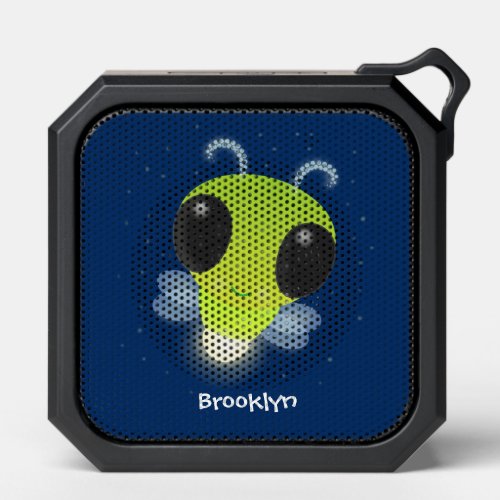 Cute green glow bug firefly cartoon illustration bluetooth speaker