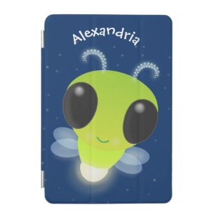 Cute green glow bug firefly cartoon illustration iPad mini cover