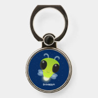 Cute green glow bug firefly cartoon illustration