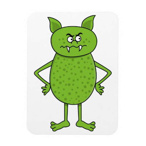 Cute green goblin cartoon magnet
