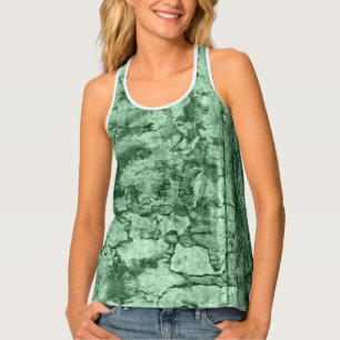 Cute Green Grunge Pattern Womens Tank Top