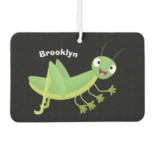 Cute green happy grasshopper cartoon  air freshener